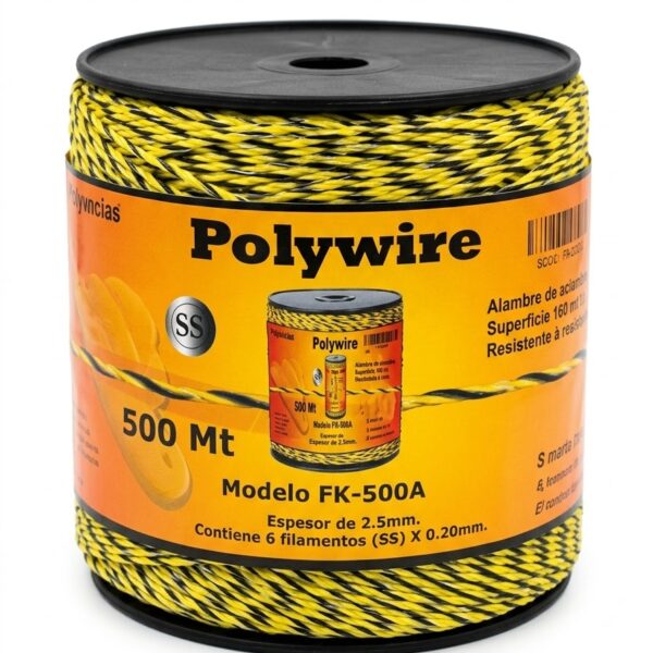 Alambre Polywire Amarillo 500 Metros